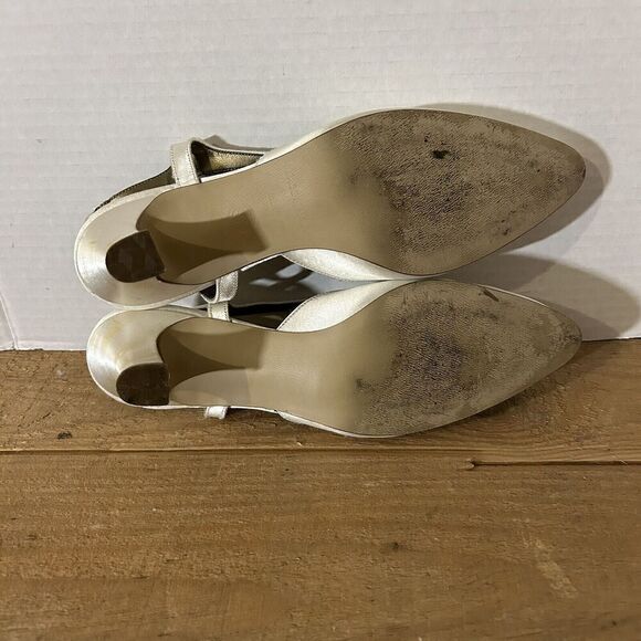 Night Life By Life Stride Womens Shoes White Fabric Cone Heels Size 7B #38014 - Picture 9 of 12